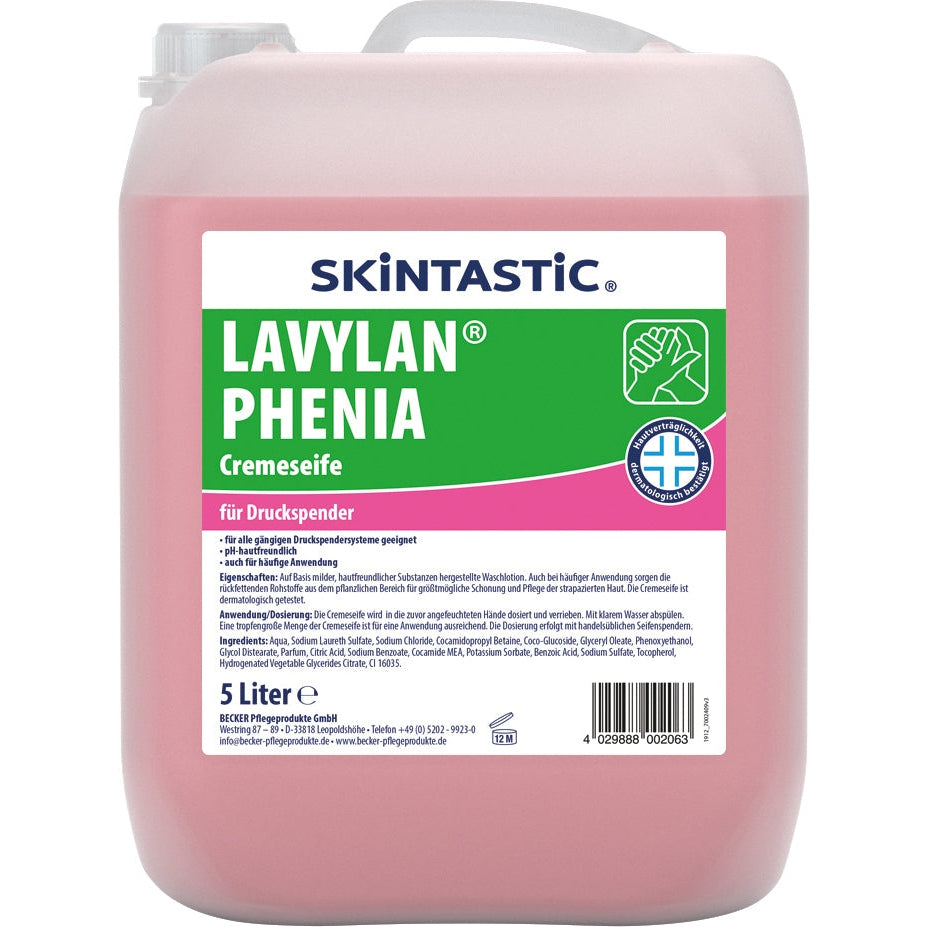 Skintastic LAVYLAN PHENIA Cremeseife für Druckspender Inhalt: 5 Liter Kanister