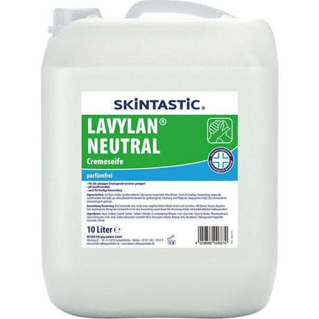 Skintastic LAVYLAN NEUTRAL parfumfrei Cremeseife für Druckspender Inhalt: 10 Liter Kanister