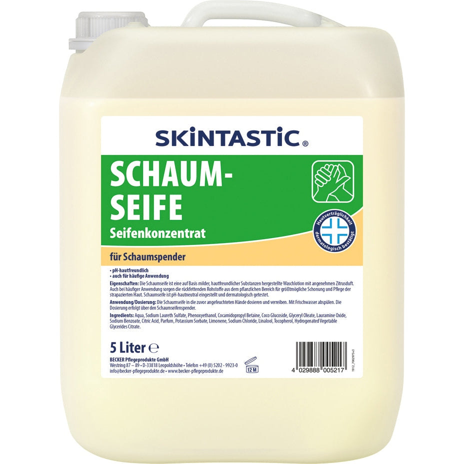 Skintastic SCHAUMSEIFE Seifenkonzentrat für Schaumspender Inhalt: 5 Liter Kanister