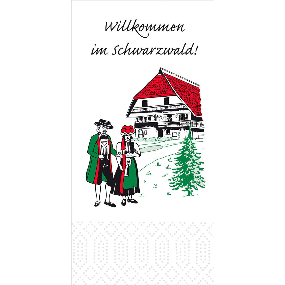 Duni Tissues-Motiv-Serviette Schwarzwald, 1/8 Kopffalz