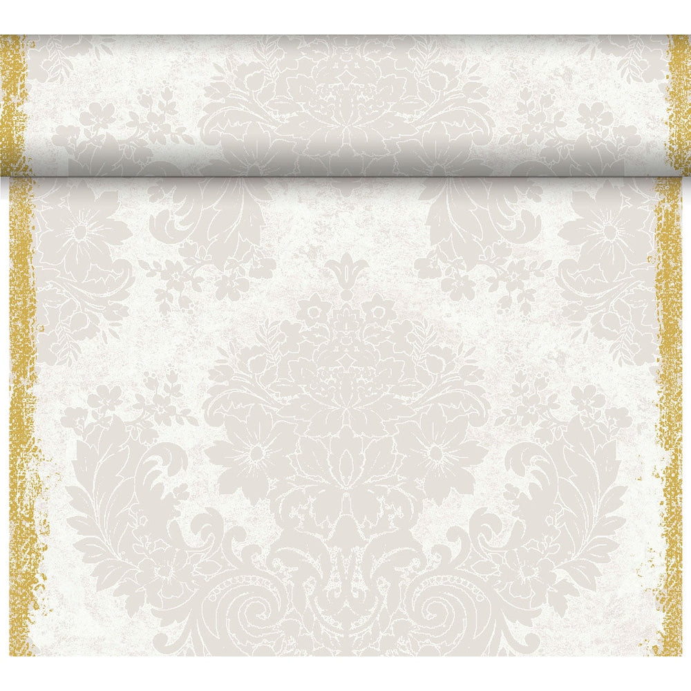 Duni Dunicel Tête-à-Tête-Motiv-Tischläufer, Royal White, 0,40 x 24 m