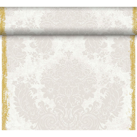 Duni Dunicel Tête-à-Tête-Motiv-Tischläufer, Royal White, 0,40 x 24 m