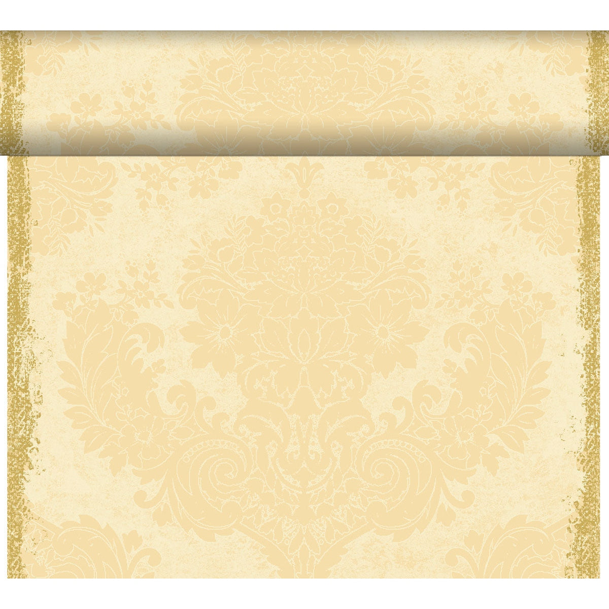 Duni Dunicel Tête-à-Tête-Motiv-Tischläufer, Royal Cream, 0,40 x 24 m