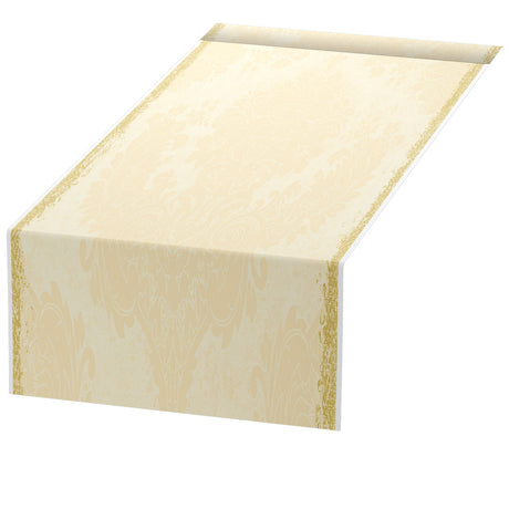 Duni Dunicel Tête-à-Tête-Motiv-Tischläufer, Royal Cream, 0,40 x 24 m