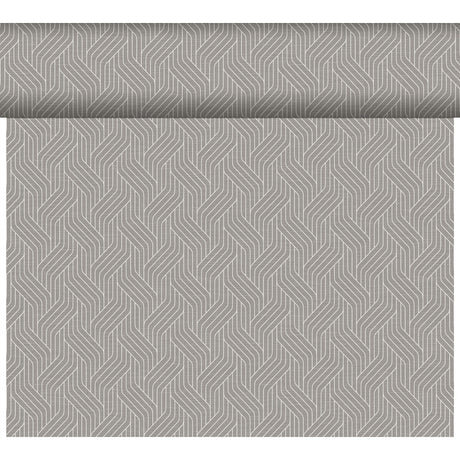 Duni Dunicel Tête-à-Tête-Tischläufer, Motiv Woven, 0,40 x 24 m Farbvariante: Granite Grey