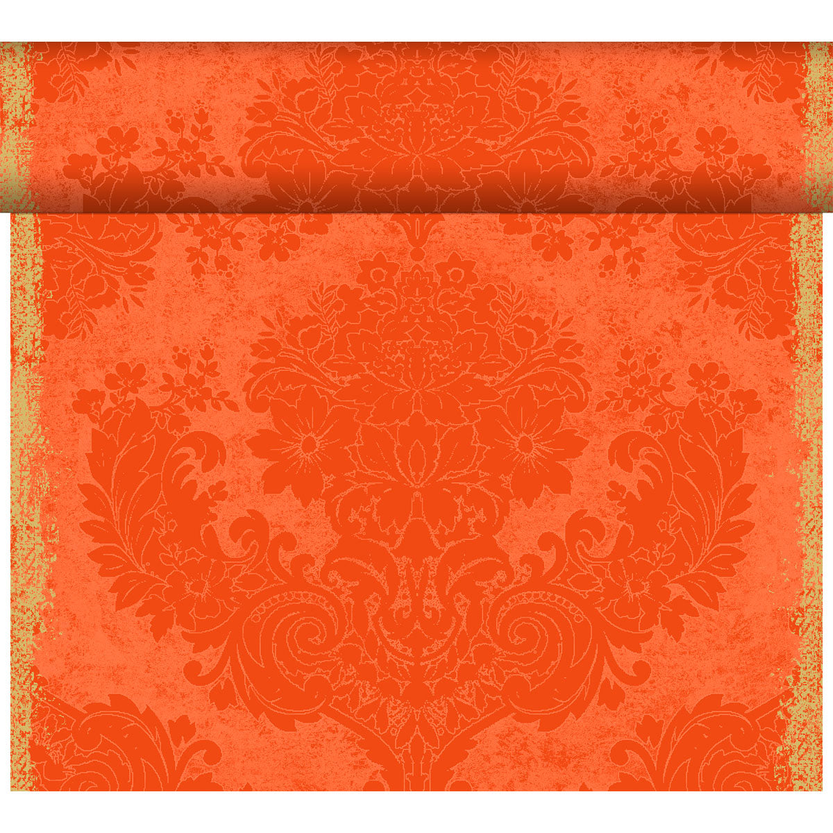 Duni Dunicel Tête-à-Tête-Motiv-Tischläufer, Royal Sun Orange, 0,40 x 24 m