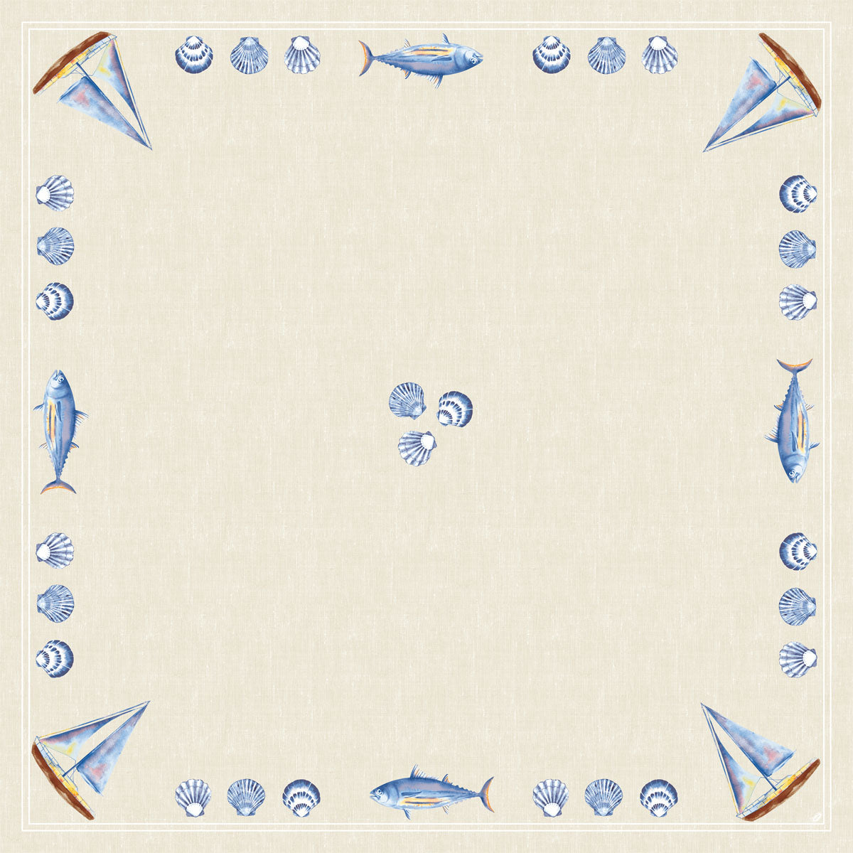 Duni Dunisilk Motiv Mitteldecke, 84 x 84 cm, Tide