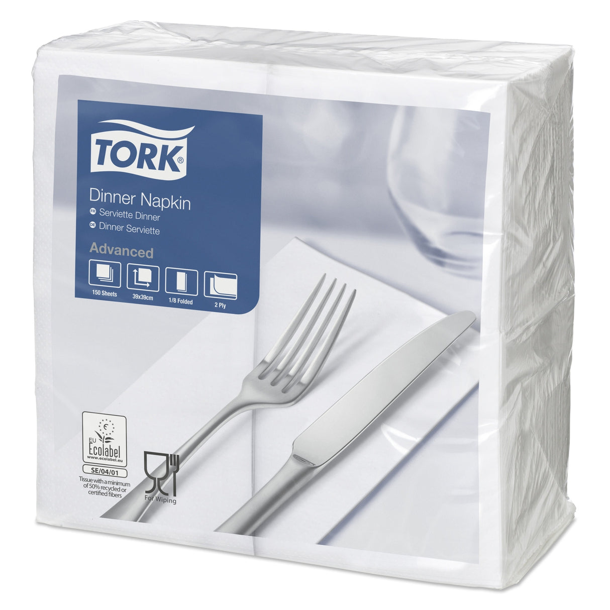 Tork Dinnerservietten Weiß 1/8 Falz