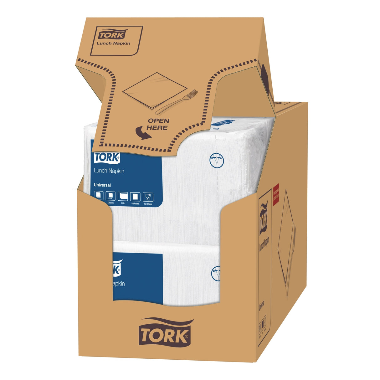 Tork weiße Lunchserviette 1-lagig 33 x 33 cm