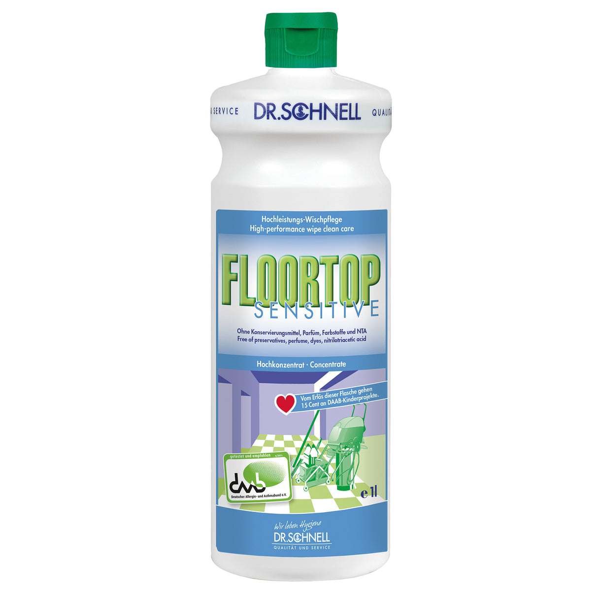 Dr. Schnell Floortop sensitive Wischpflege Inhalt: 1 Liter Flasche