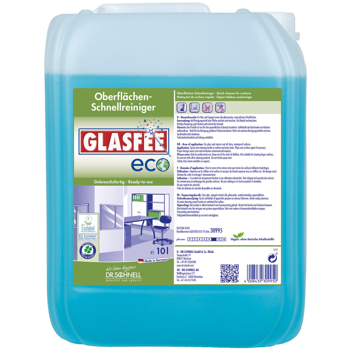 Dr. Schnell Glasfee ECO Oberflächen-Schnellreiniger Inhalt: 10 Liter Kanister