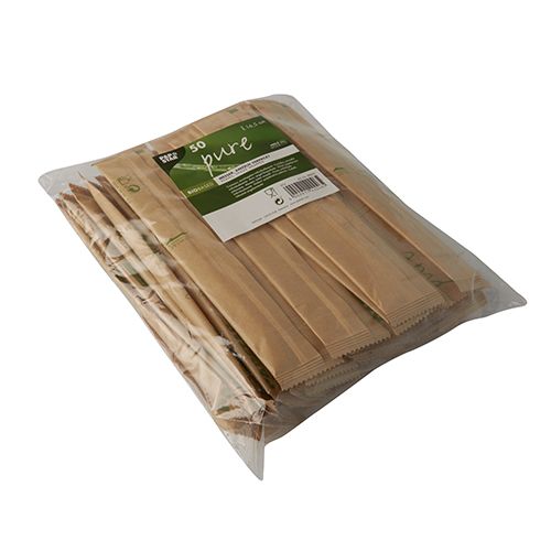 PAPSTAR Holz-Messer "pure", einzeln in Papier verpackt