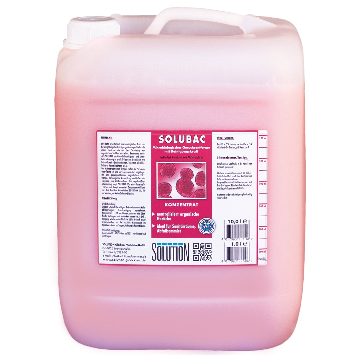 Solution SOLUBAC reinigender Geruchskiller Inhalt: 10 Liter Kanister