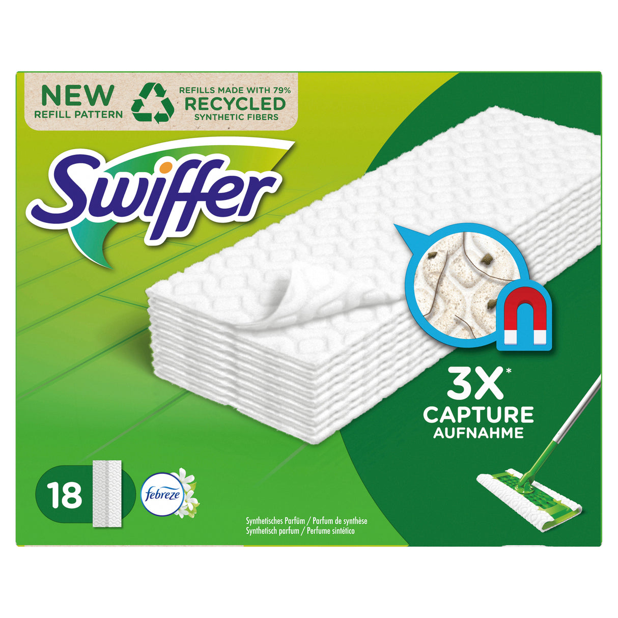 Swiffer Trocken-Bodenwischtücher - Nachfüllpackung Variante: 18er Pack Febrezeduft