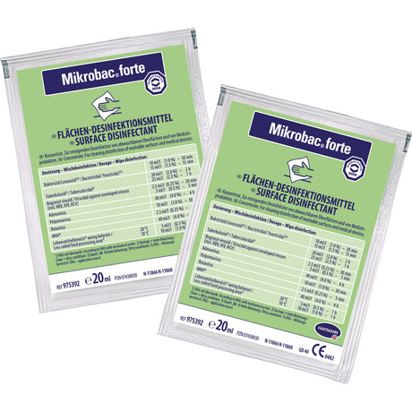 Mikrobac forte materialschonender Flächendesinfektionsreinger Inhalt: 250 x 20 ml Dosierbeutel