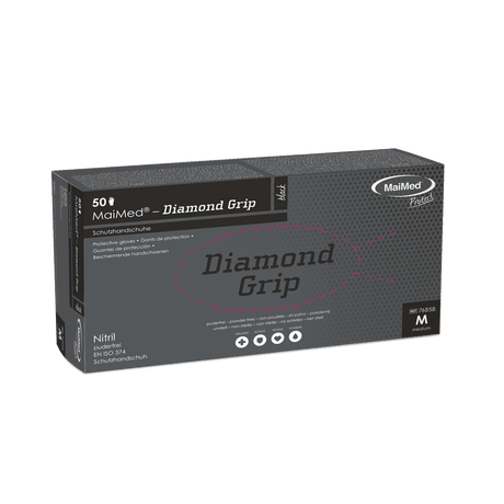 MaiMed Diamond Grip Einweghandschuhe schwarz