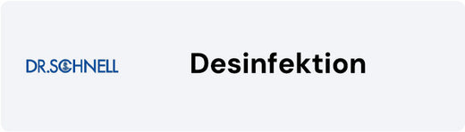 Logo von Dr. Schnell mit der Aufschrift "Desinfektion" für Reinigungs- und Desinfektionsprodukte.