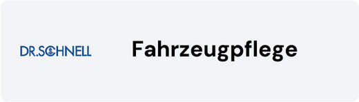 Logo von Dr. Schnell mit dem Schriftzug "Fahrzeugpflege" auf hellem Hintergrund.