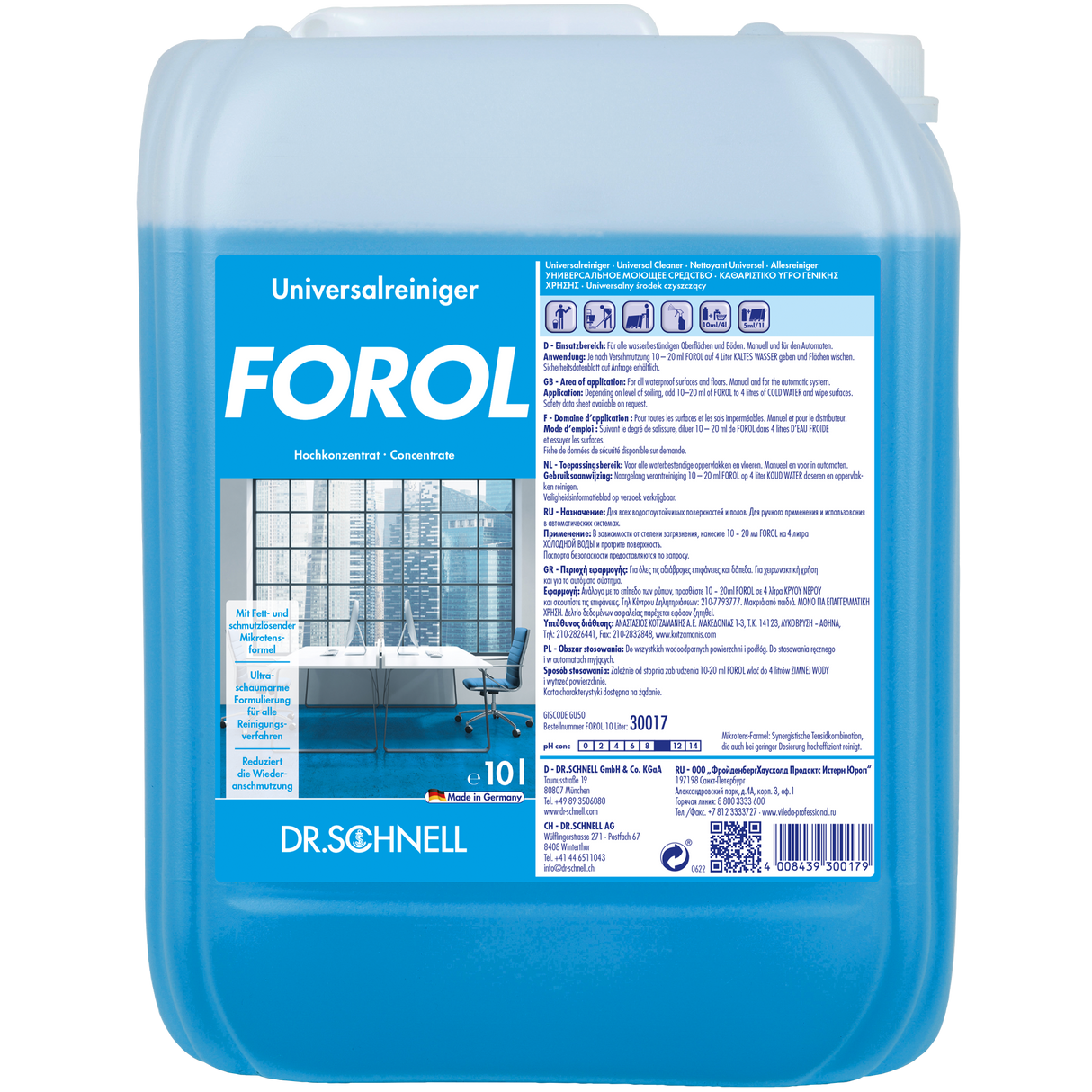 Dr. Schnell FOROL Universalreiniger Inhalt: 10 Liter Kanister