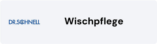 Logo von Dr. Schnell mit dem Text "Wischpflege" für professionelle Reinigungsprodukte.