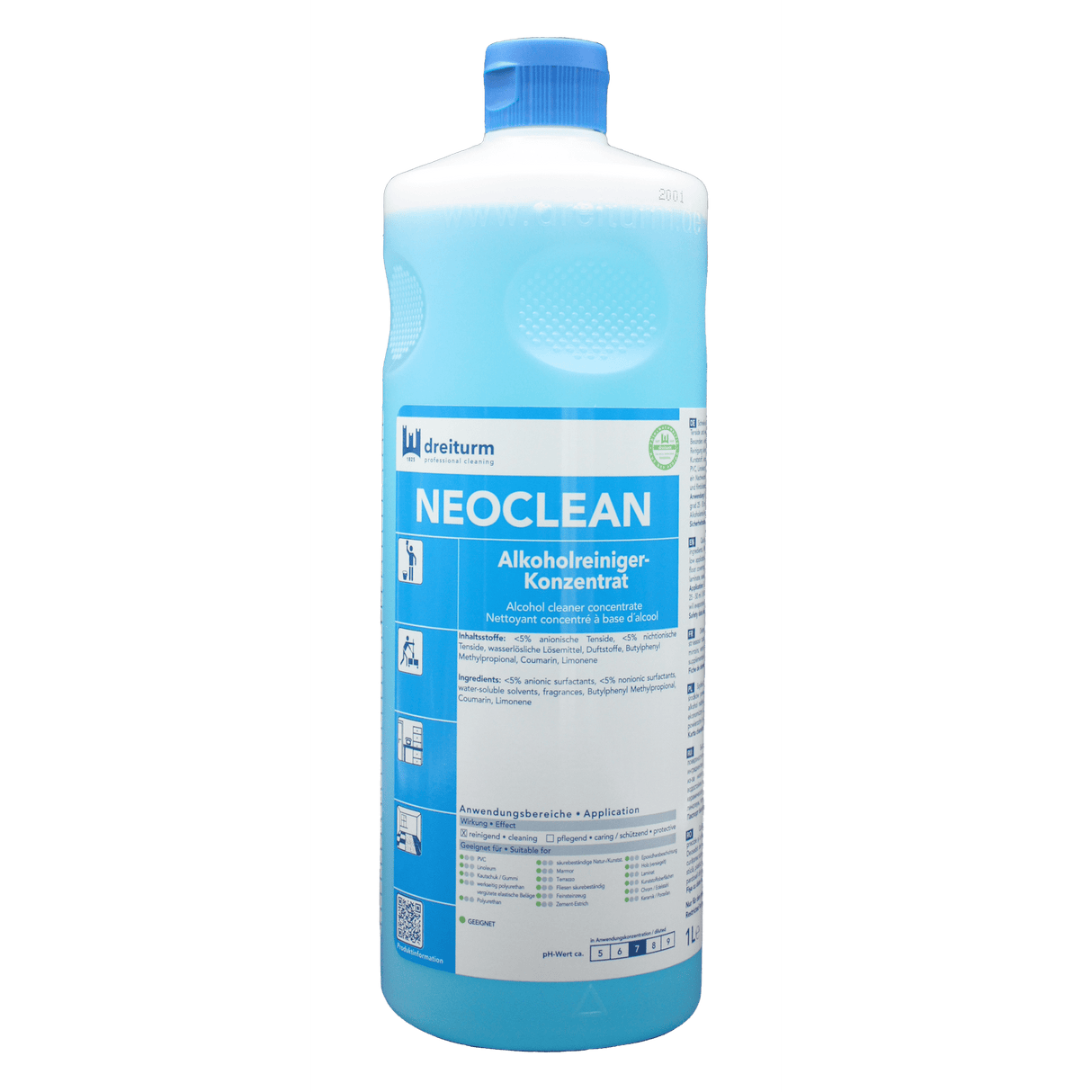 Dreiturm NEOCLEAN Alkoholreiniger Konzentrat Inhalt: 1 Liter Flasche