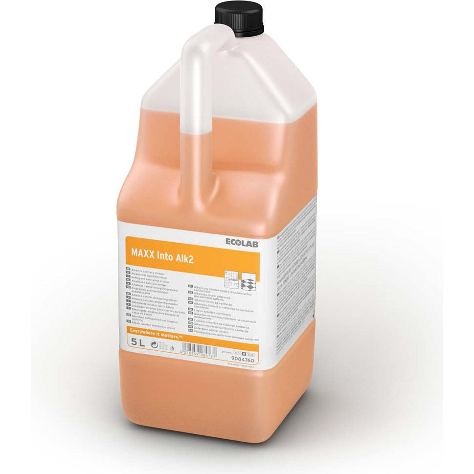 ECOLAB Maxx Into Alk2 Alkalischer Sanitärreiniger Inhalt: 5 Liter Kanne