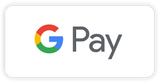 Google Pay Logo in einem weißen Rechteck mit abgerundeten Ecken.