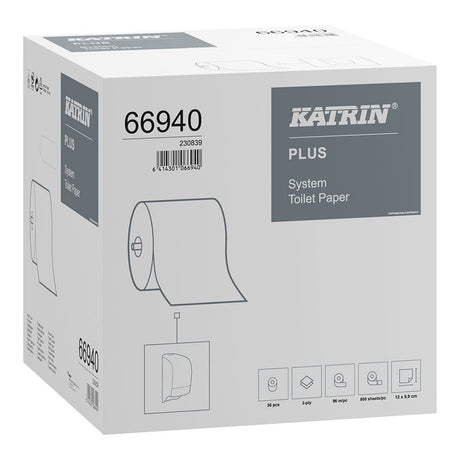 Katrin Plus System Toilettenpapier 800 Blatt 2-lagig