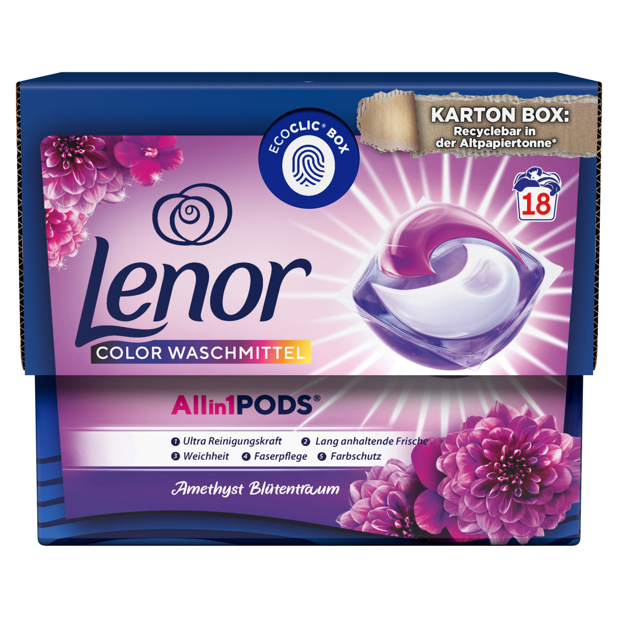 Lenor All-in-1 Pods Waschmittel 18 WL Duft: Amethyst