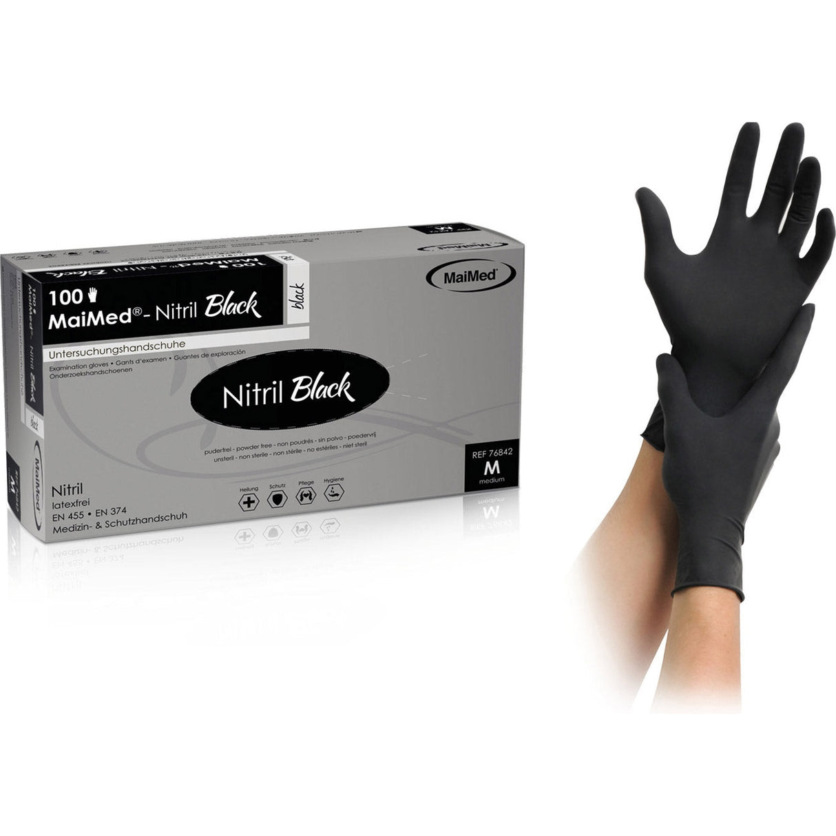 MaiMed nitril black Einmalhandschuhe schwarz