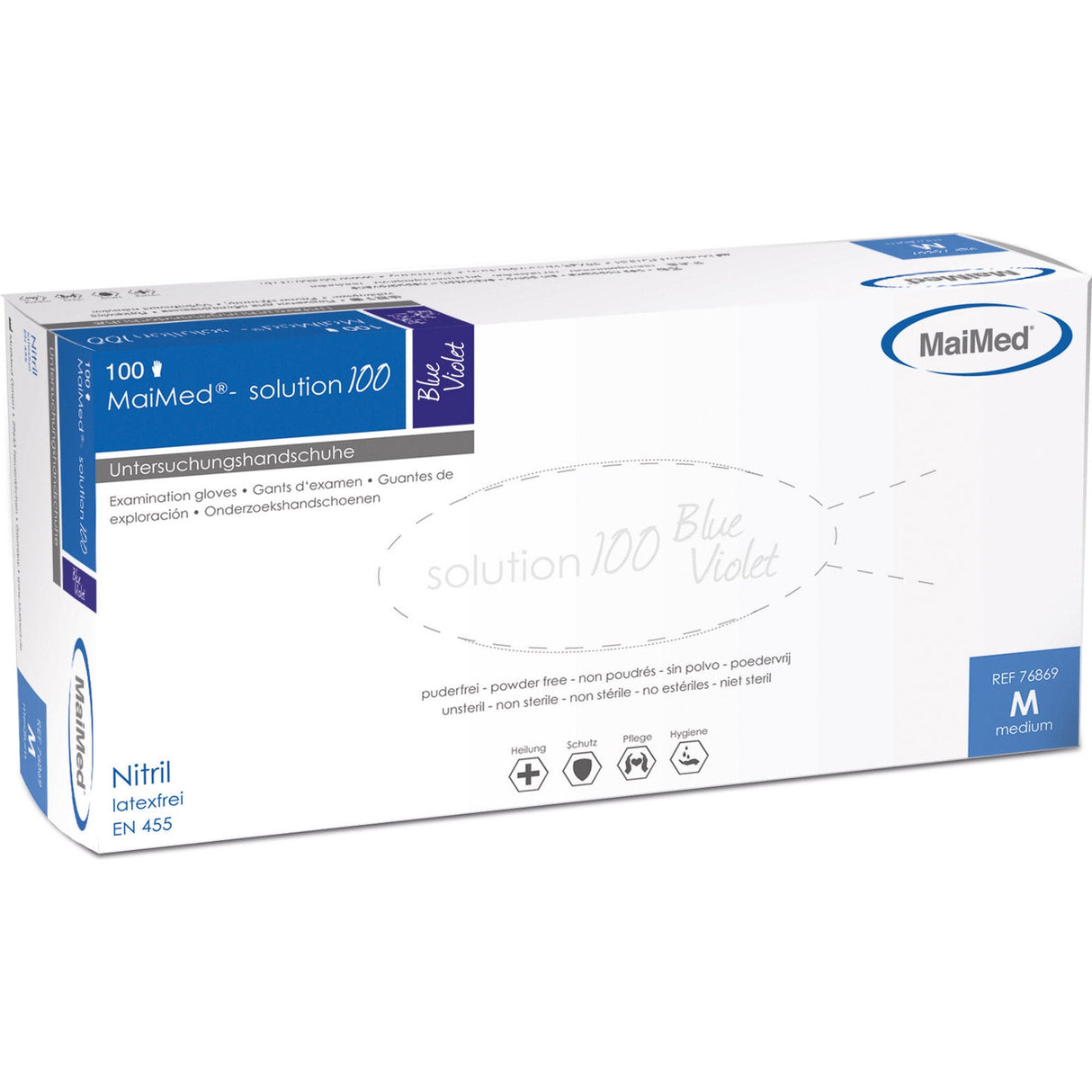 MaiMed solution 100 blau-violett Nitril Einmalhandschuhe puderfrei