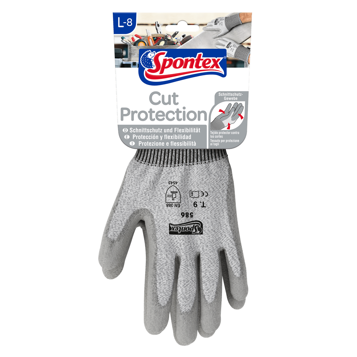 Spontex Cut Protection Arbeitshandschuhe Größe: Gr. 8