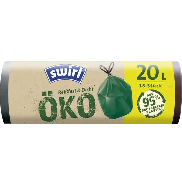 swirl Öko-Mülleimerbeutel mit Zugband grün 20 Liter