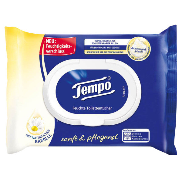 Tempo Feuchtes Toilettenpapier sanft & sensitiv Duft: Kamille