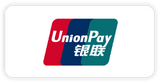 UnionPay Logo mit chinesischen Schriftzeichen auf weißem Hintergrund.